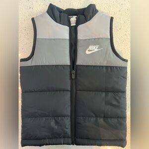 Nike Black and Gray Puffer Vest